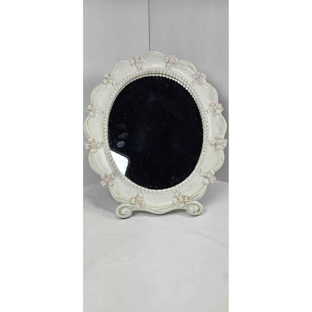 Vintage Syroco Oval Wall Mirror White Floral Shabby‎ Chic Cottage Decor USA 1943